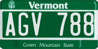 VT license plate AGV788