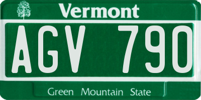 VT license plate AGV790