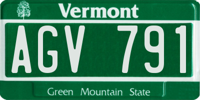 VT license plate AGV791
