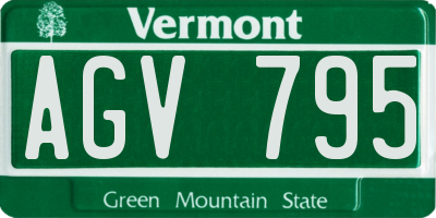 VT license plate AGV795