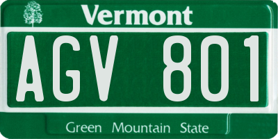 VT license plate AGV801