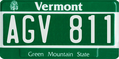VT license plate AGV811