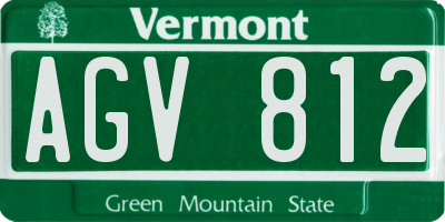 VT license plate AGV812