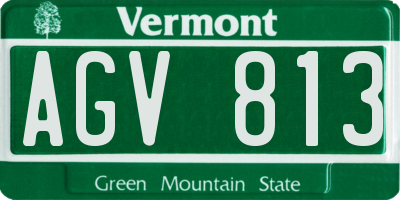 VT license plate AGV813