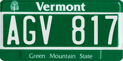 VT license plate AGV817
