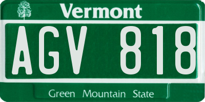 VT license plate AGV818