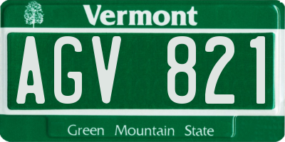VT license plate AGV821