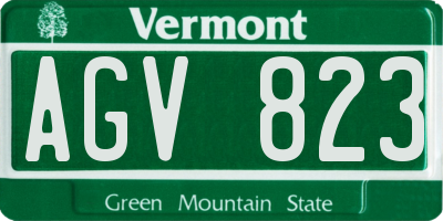 VT license plate AGV823