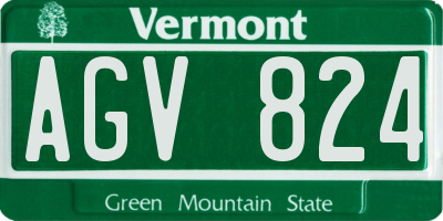 VT license plate AGV824