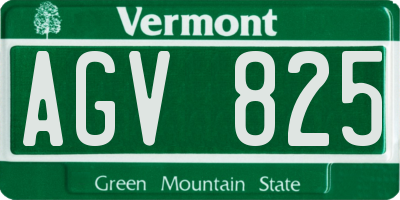VT license plate AGV825