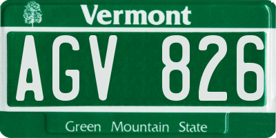 VT license plate AGV826