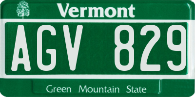VT license plate AGV829