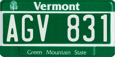 VT license plate AGV831
