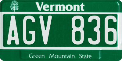 VT license plate AGV836
