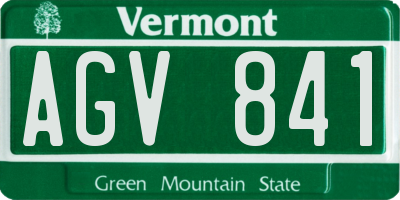 VT license plate AGV841