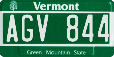 VT license plate AGV844