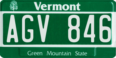 VT license plate AGV846