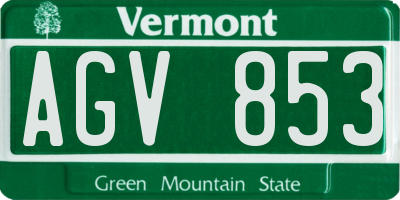 VT license plate AGV853
