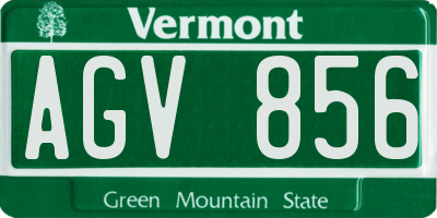 VT license plate AGV856