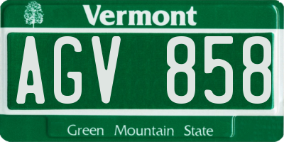VT license plate AGV858