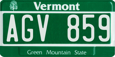 VT license plate AGV859