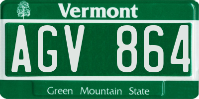VT license plate AGV864