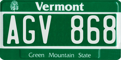 VT license plate AGV868