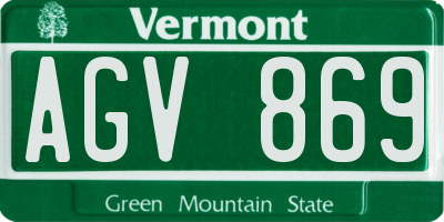 VT license plate AGV869