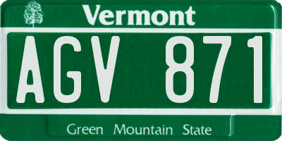 VT license plate AGV871
