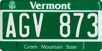 VT license plate AGV873
