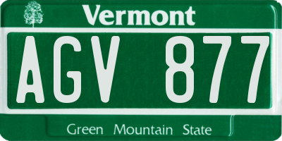 VT license plate AGV877