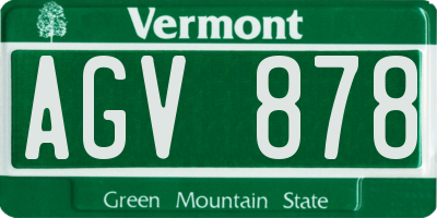 VT license plate AGV878