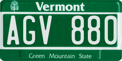 VT license plate AGV880
