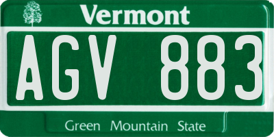 VT license plate AGV883