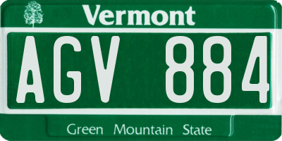 VT license plate AGV884