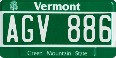 VT license plate AGV886