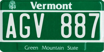 VT license plate AGV887