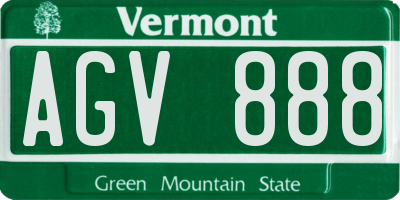 VT license plate AGV888