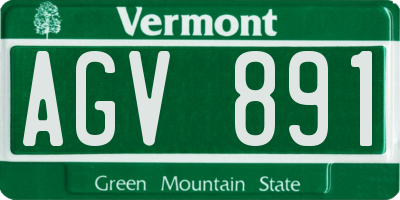 VT license plate AGV891