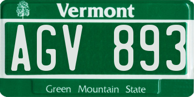 VT license plate AGV893