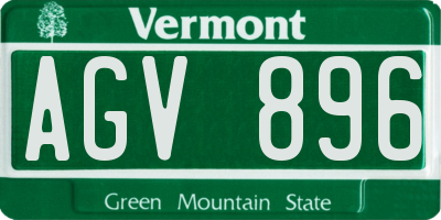 VT license plate AGV896