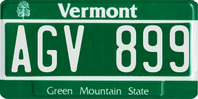 VT license plate AGV899