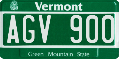 VT license plate AGV900