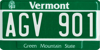 VT license plate AGV901