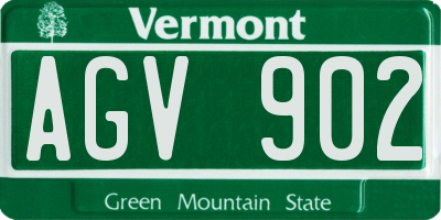 VT license plate AGV902
