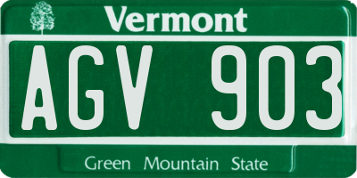 VT license plate AGV903