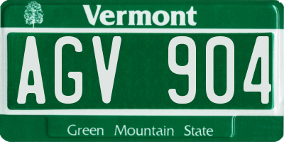 VT license plate AGV904