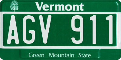 VT license plate AGV911
