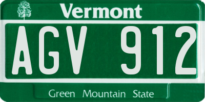 VT license plate AGV912