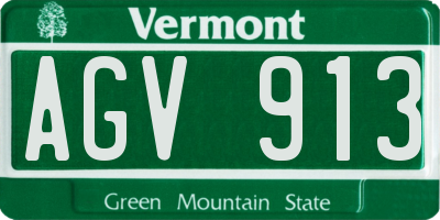 VT license plate AGV913